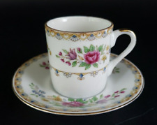 Vintage Demitasse Cup & Saucer Pink Roses/Floral China w/Gold Trim 31/54 picture