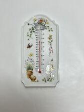 🦋Ceramic Thermometer Floral And Butterflies 7.5” x 3.75” picture