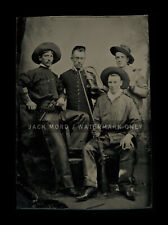 Armed Cowboys & Soldiers - Antique Tintype Photo, 1800s - Excellent picture