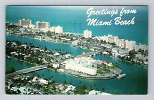 Miami FL-Florida, Aerial of North Beach, St Francis Hosp c1964 Vintage Postcard picture