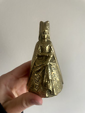 Vintage Cast Brass Bell Victorian Medieval Queen Princess Patina picture