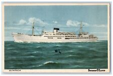 1954 Steamer Patricia Steamer Cruise Ship Swedish Lloyd Antique Vintage Postcard picture
