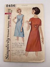 VINTAGE 1964 SIMPLICITY PATTERN 5456 MISS Size 14 Bust 36 One Piece Dress picture