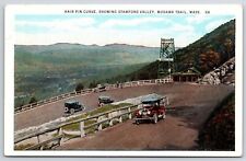 Hair Pic Curve Showing Stamford Valley Mohawk Trail Massachusetts MA Postcard picture