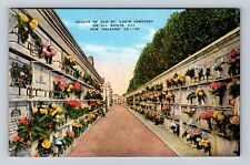 New Orleans LA-Louisiana, Vaults of Old St Louis Cemetery, Vintage Postcard picture