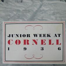 1936 Junior Week at Cornell University Program Ithaca New York College Souvenir picture
