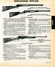 1984 Print Ad of Browning Model BL-22 & BLR Lever Action Rifle picture