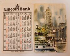 TWO 1975 Lincoln Bank pocket wallet calendar - Fort Wayne, Indiana RARE picture