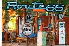 NEW 4x6 Postcard Route 66 The Mother Road Historic Gas Station Mobiloil Unposted picture