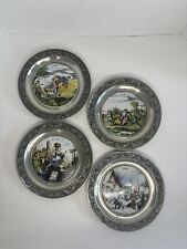 BMF Zinn 95% German Seasons Collector Plates Pewter  All Four Seasons Set of (4) picture