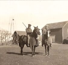 RPPC Two Handsome Men On Horseback With Rifles Dead And Rabbits Postcard S22 picture