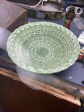 Vintage BELLINI ITALY Large  Ceramic Mixing Bowl Basket Weave FRUIT CENTERPIECE picture