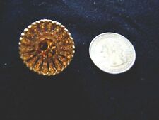 6 GOLDEN TOPAZ RHINESTONE GOLD TONE BUTTONS 1″ IN SIZE picture