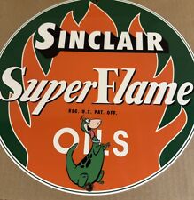 Sinclair Super Flame  Oil Gas Premium Quality Vintage  Reproduction Garage Sign picture