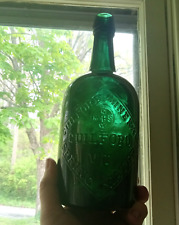 DEEP TEAL GREEN GUILFORD MINERAL SPRING WATER GUILFORD,VT 1870s QUART BOTTLE picture