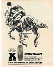1968 Michelin Tires Horse Racing art French VINTAGE Print Ad picture