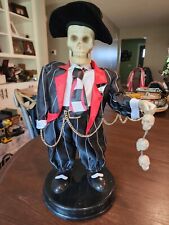 Rare Gemmy Gangster Zoot Suit Dancing Skeleton Singing Halloween Works Great picture