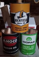 Oil Cans Richfield Amoco Mopar One Quart Display Shop Garage picture