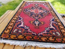Genuine Antique 1940-1950's Wool Pile Natural Dye Tribal  Rug 1’9”x 3’3” picture