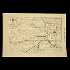 Vintage TEXAS AND PACIFIC RAILWAY Map Railroad El Paso Galveston Antique picture