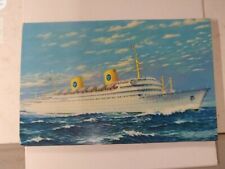 Vintage Swedish American Line Ms Gripsholm Ship Color Postcard Unused picture