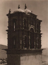 The tower of the Jesuit Church at Potosi. Bolivia 1928 old vintage print picture