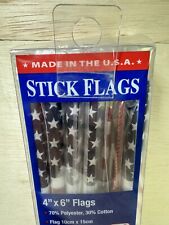 Annin Flagmakers New Lot Of 24 USA Stick Flags 4”x6