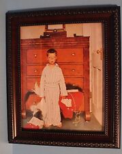 VINTAGE NORMAN ROCKWELL PICTURE WITH BOY IN PAJAMAS COMES FRAMED picture