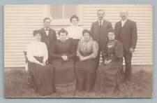 Family Portrait ~ Hicksville Ohio Estate RPPC Antique Real Photo Postcard 1910 picture