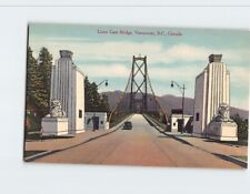Postcard Lion's Gate Bridge Vancouver BC Canada picture