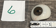 Antique Optometrist EyeBall Prosthetic Blown Glass dark brown bloodshot sclera 6 picture