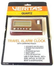 VERITAS Vintage Quarts Electronic Travel Alarm Clock w Carrying Pouch NOS Boxed  picture