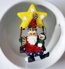 Vintage Rare Santa On Swing Under Star Christmas Ornament Marked 1995 