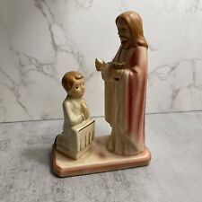 Vintage Sanmyro Japan Catholic Confirmation Gift Figurine Jesus and Boy picture