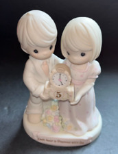 Precious Moments 5th Anniversary Figurine #163791 Each Hour is Precious with You picture