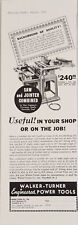 1937 Print Ad Walker-Turner Saw & Jointer Combined Power Tool Plainfield,NJ picture
