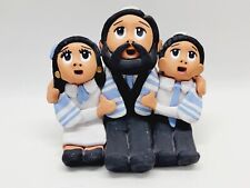 R.C. Ramey Rabbi And Children Singing Hand Crafted Pottery Figurine 2003 picture