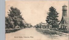 STREET SCENE c1910 cameron wi original antique postcard wisconsin history picture
