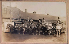Antique Horse Drawn Delivery At Northern Railroad Train Station Mounted Photo picture