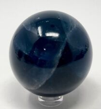 259g Very Blue Fluorite Crystal Sphere With Stand picture