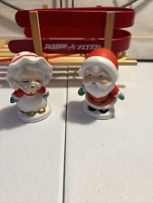 Vintage 3” Christmas Santa and Mrs. Claus Figurines - Made in Taiwan picture