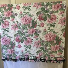 Martex Liberty of London Flat Sheet Floral Ruffled Pink Black 1986 Double Full picture