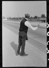 [Untitled photo, possibly related to: Hitchhiker at city limits of Waco, Texas] picture