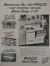 1952 Philco Electric Range Print Ad Double Oven 428 Vtg Life Mag Advertisement picture