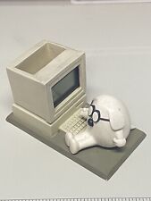 dilbert dogbert comic computer desk paperweight lcd clock vintage picture