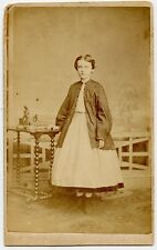 Teenage Girl , Figurine on the table, Vintage Children CDV Photo picture