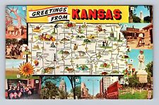 KS-Kansas, General Greetings Landmarks, Antique, Vintage Card Souvenir Postcard picture