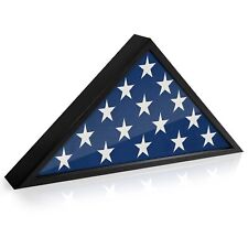 Large Flag Display Case for Burial Flag in Black - Fits a Folded 5x9.5 Flag -... picture