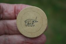 Antique Scrimshaw Poker Chip Hand Carved Long Ago Rare picture