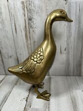 Vintage Solid Brass Standing Goose/Duck 8.5